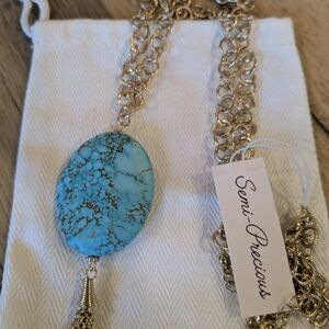 J. Crew Gold and Turquoise Necklace